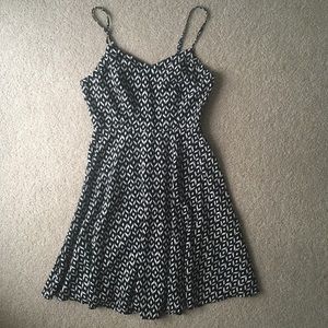 Old Navy Black and White Fit and Flare Dress